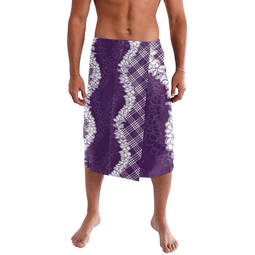 Hawaii Aloha Plumeria Lei Violet Palaka Lavalava - Polynesian Pride