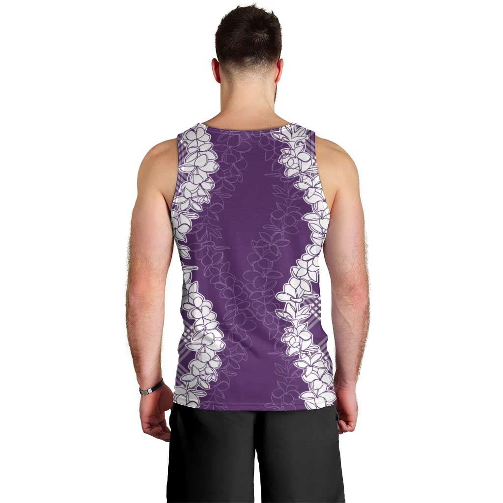 Hawaii Aloha Plumeria Lei Violet Palaka Men Tank Top - Polynesian Pride