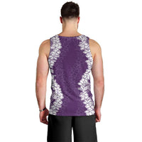 Hawaii Aloha Plumeria Lei Violet Palaka Men Tank Top - Polynesian Pride