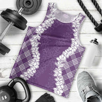 Hawaii Aloha Plumeria Lei Violet Palaka Men Tank Top - Polynesian Pride