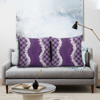 Hawaii Aloha Plumeria Lei Violet Palaka Pillow Cover LT7 - Polynesian Pride