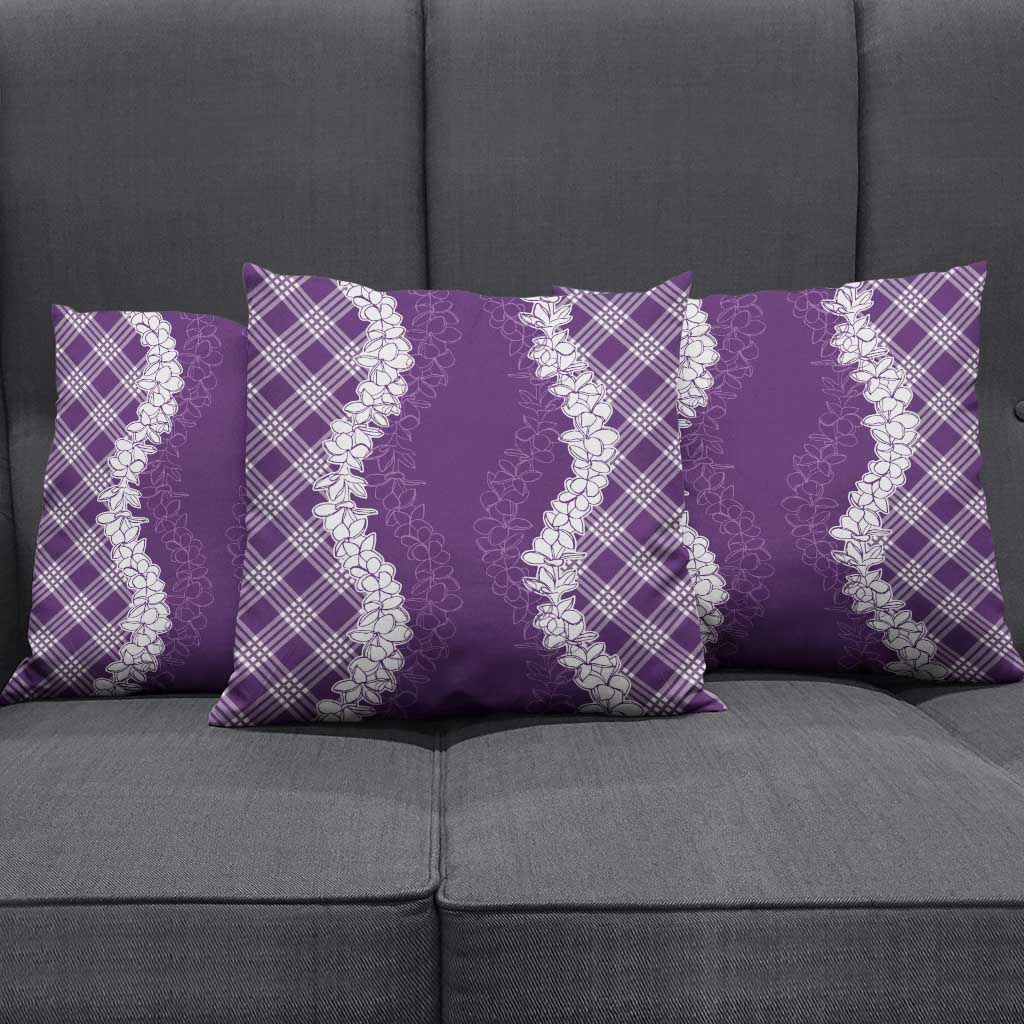 Hawaii Aloha Plumeria Lei Violet Palaka Pillow Cover LT7 - Polynesian Pride