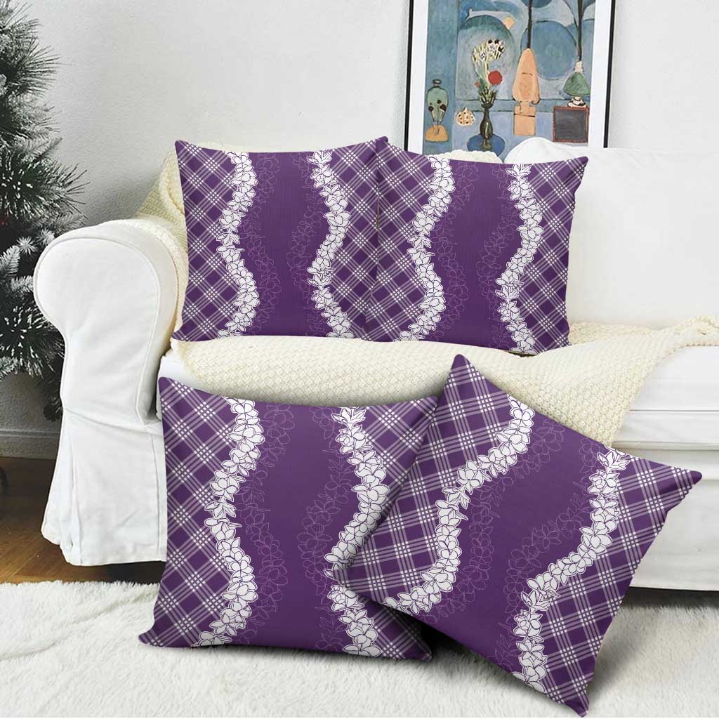 Hawaii Aloha Plumeria Lei Violet Palaka Pillow Cover LT7 - Polynesian Pride