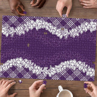 Hawaii Aloha Plumeria Lei Violet Palaka Puzzle - Polynesian Pride