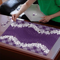 Hawaii Aloha Plumeria Lei Violet Palaka Puzzle - Polynesian Pride