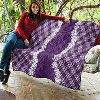 Hawaii Aloha Plumeria Lei Violet Palaka Quilt - Polynesian Pride