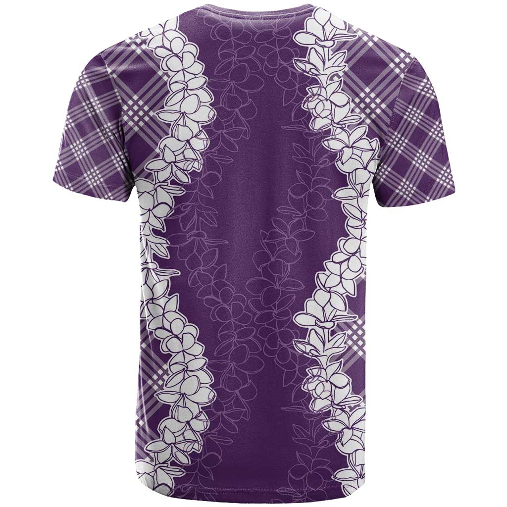 Hawaii Aloha Plumeria Lei Violet Palaka T Shirt - Polynesian Pride