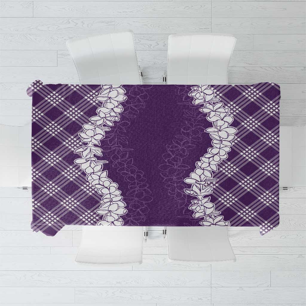Hawaii Aloha Plumeria Lei Violet Palaka Tablecloth LT7 Violet - Polynesian Pride