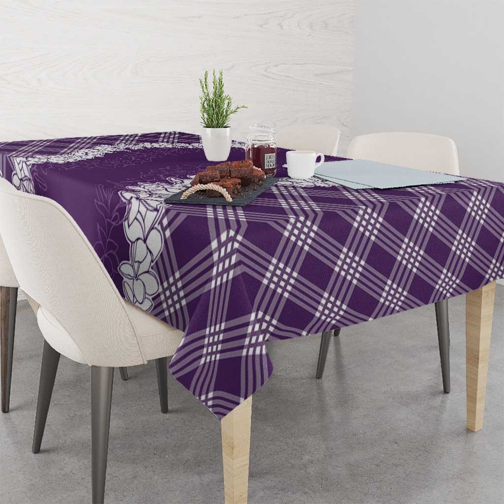 Hawaii Aloha Plumeria Lei Violet Palaka Tablecloth LT7 - Polynesian Pride
