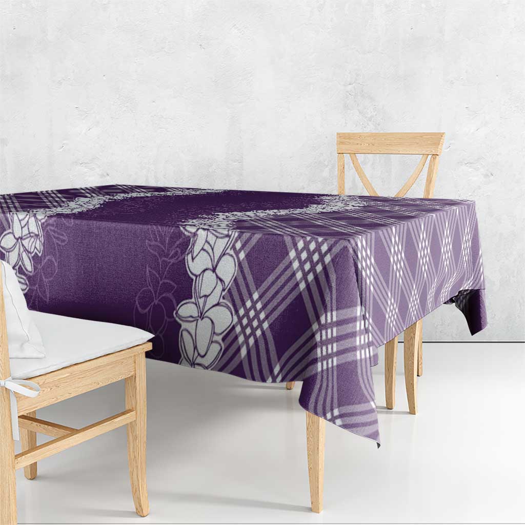 Hawaii Aloha Plumeria Lei Violet Palaka Tablecloth LT7 - Polynesian Pride