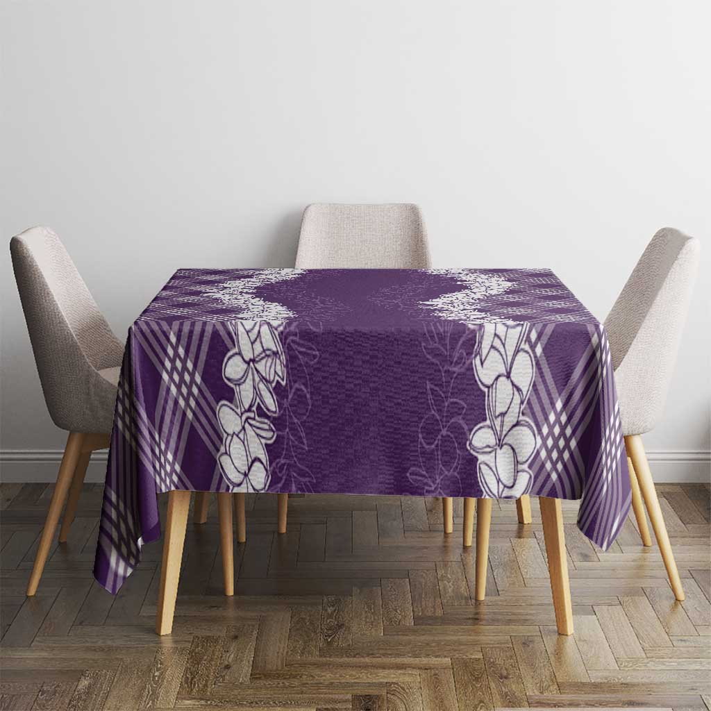 Hawaii Aloha Plumeria Lei Violet Palaka Tablecloth LT7 - Polynesian Pride
