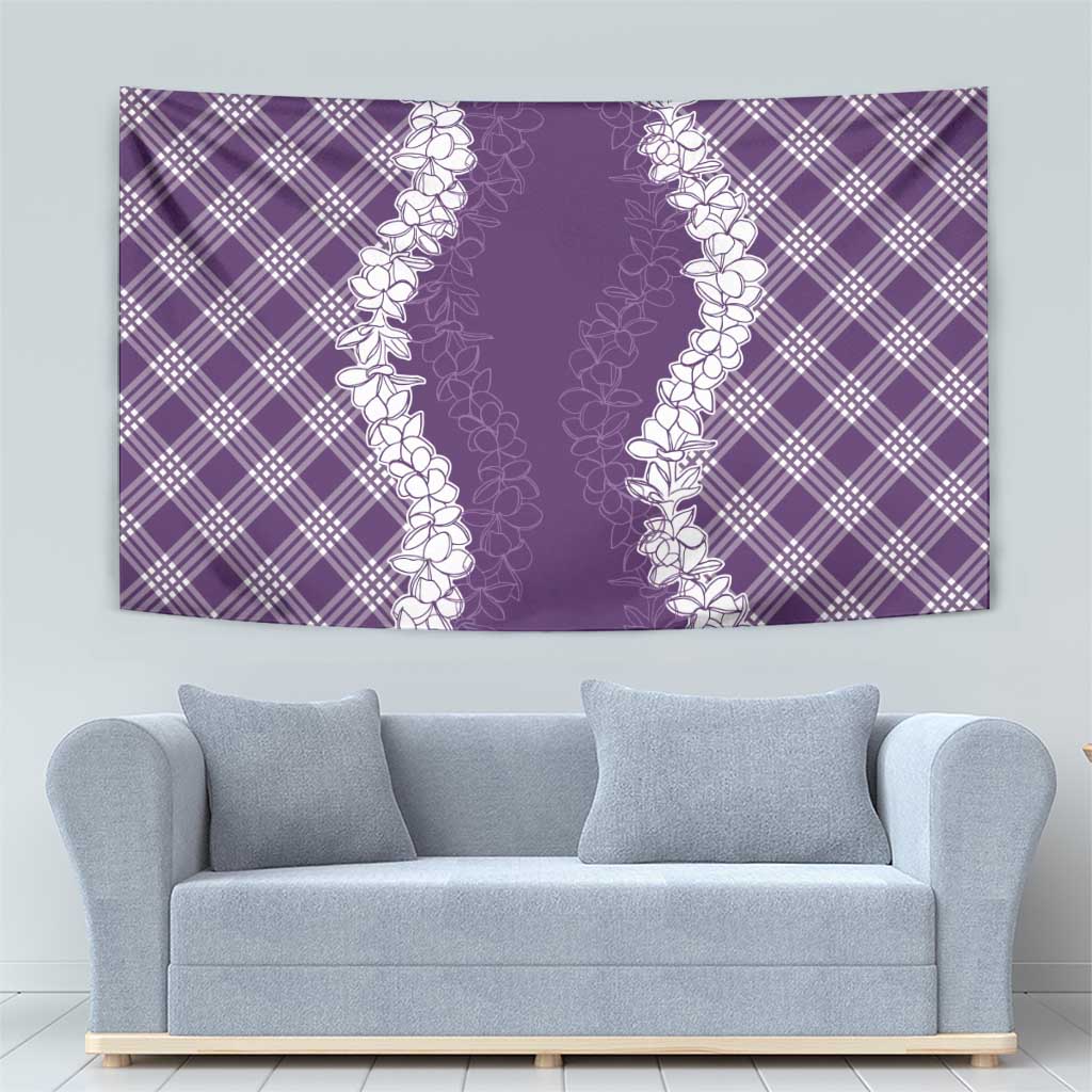 Hawaii Aloha Plumeria Lei Violet Palaka Tapestry LT7 - Polynesian Pride