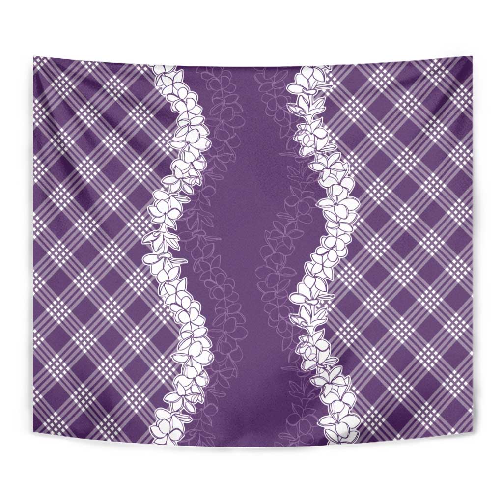 Hawaii Aloha Plumeria Lei Violet Palaka Tapestry LT7 - Polynesian Pride