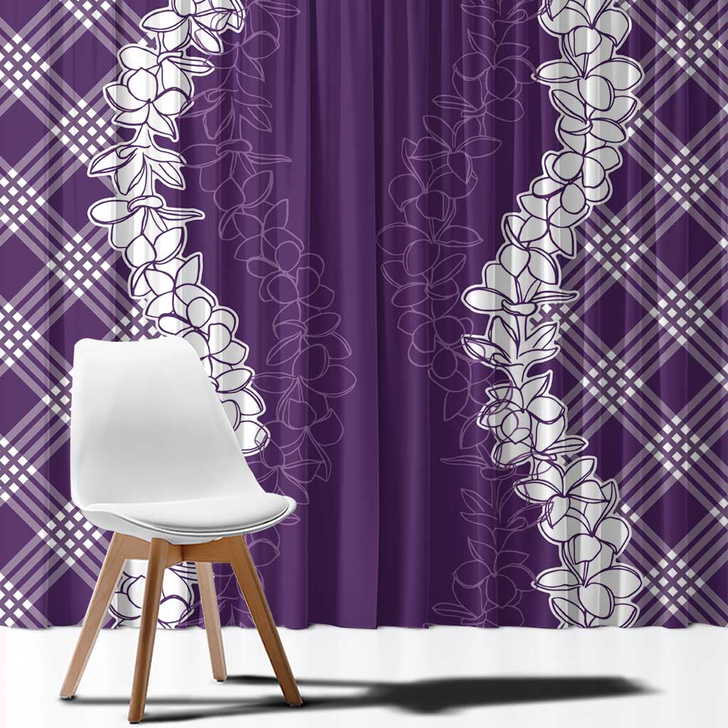 Hawaii Aloha Plumeria Lei Violet Palaka Window Curtain LT7 - Polynesian Pride