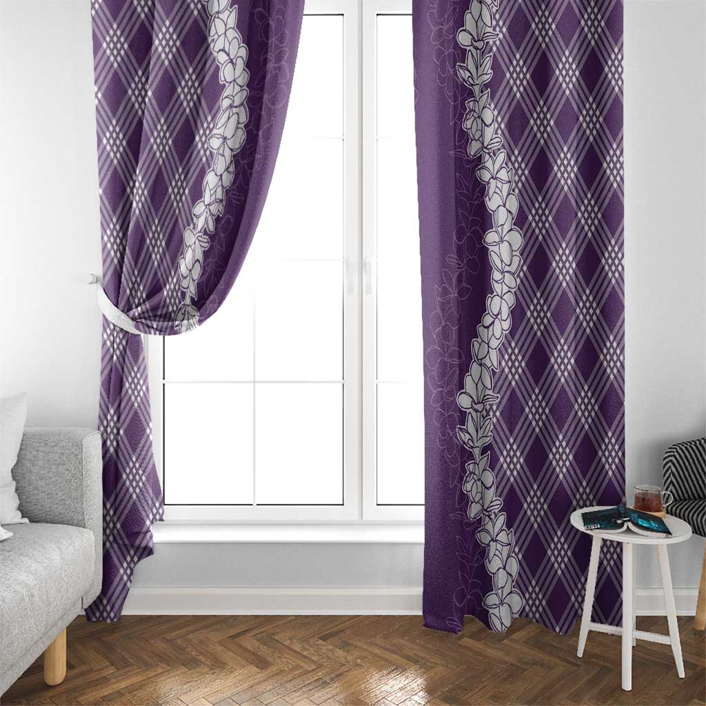 Hawaii Aloha Plumeria Lei Violet Palaka Window Curtain LT7 - Polynesian Pride