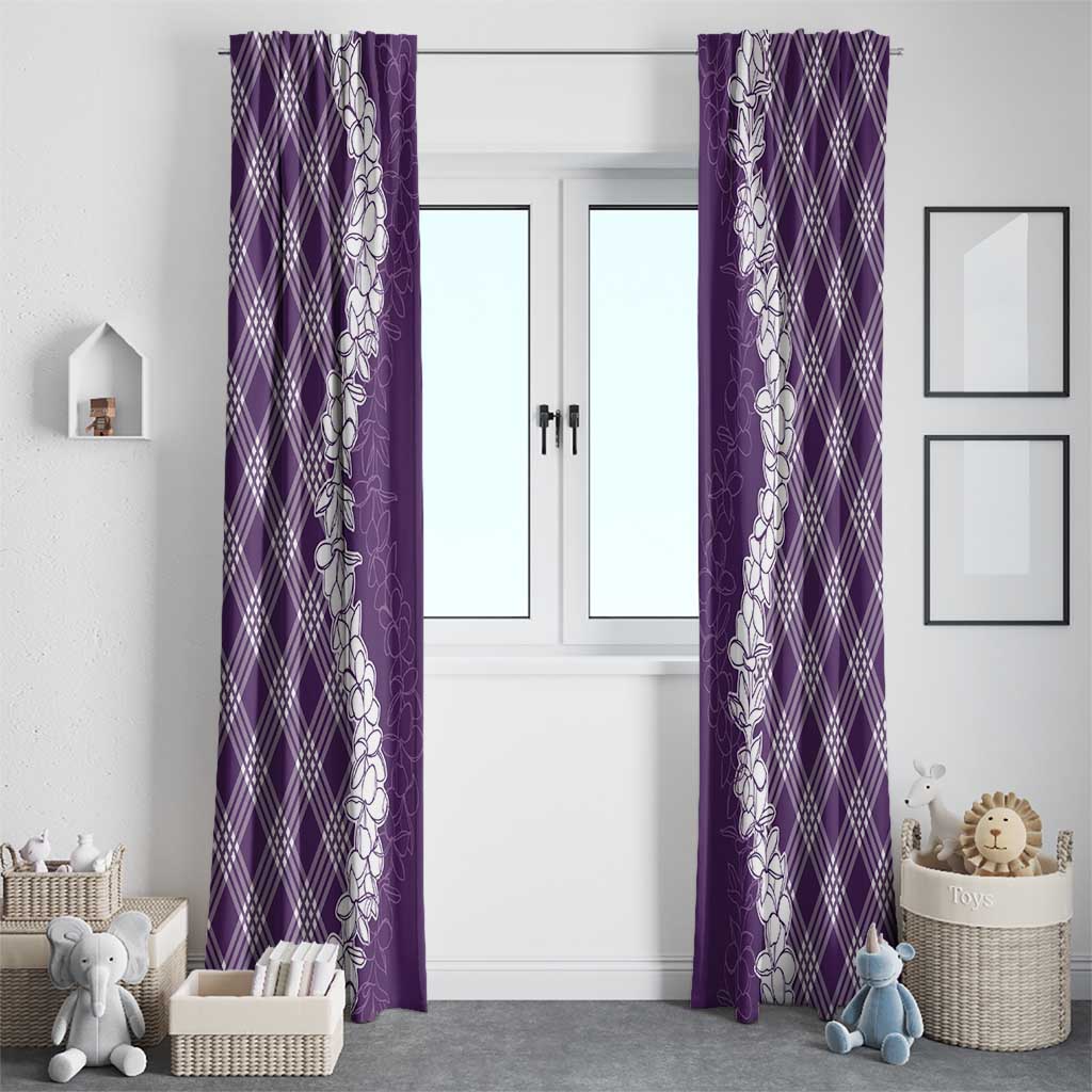 Hawaii Aloha Plumeria Lei Violet Palaka Window Curtain LT7 - Polynesian Pride