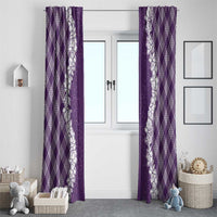 Hawaii Aloha Plumeria Lei Violet Palaka Window Curtain LT7 - Polynesian Pride