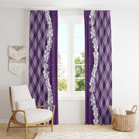 Hawaii Aloha Plumeria Lei Violet Palaka Window Curtain LT7 - Polynesian Pride