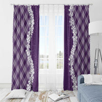 Hawaii Aloha Plumeria Lei Violet Palaka Window Curtain LT7 - Polynesian Pride