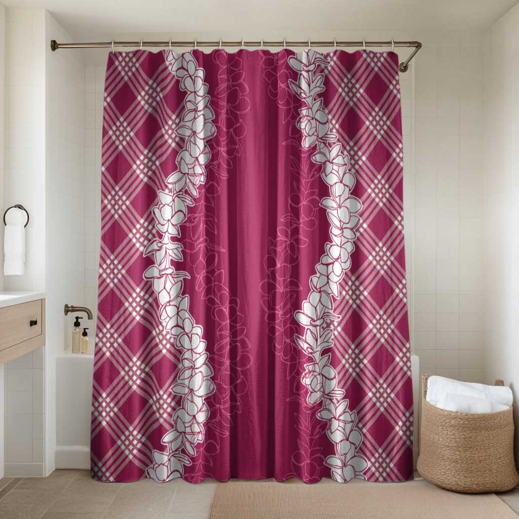 Hawaii Aloha Plumeria Lei Fuschia Palaka Bathroom Set - Polynesian Pride