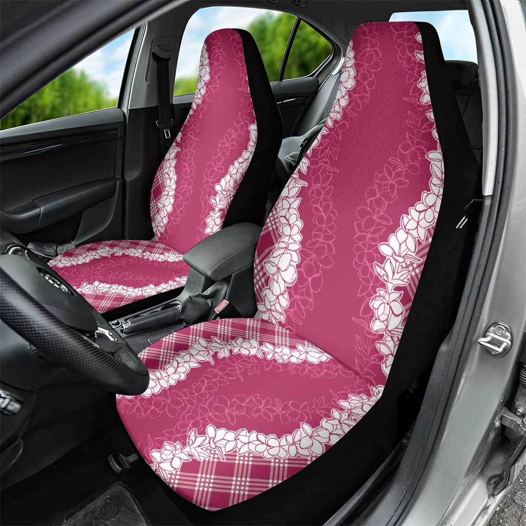 Hawaii Aloha Plumeria Lei Fuschia Palaka Car Seat Cover - Polynesian Pride