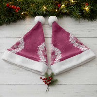 Hawaii Aloha Plumeria Lei Fuschia Palaka Christmas Santa Hat - Polynesian Pride