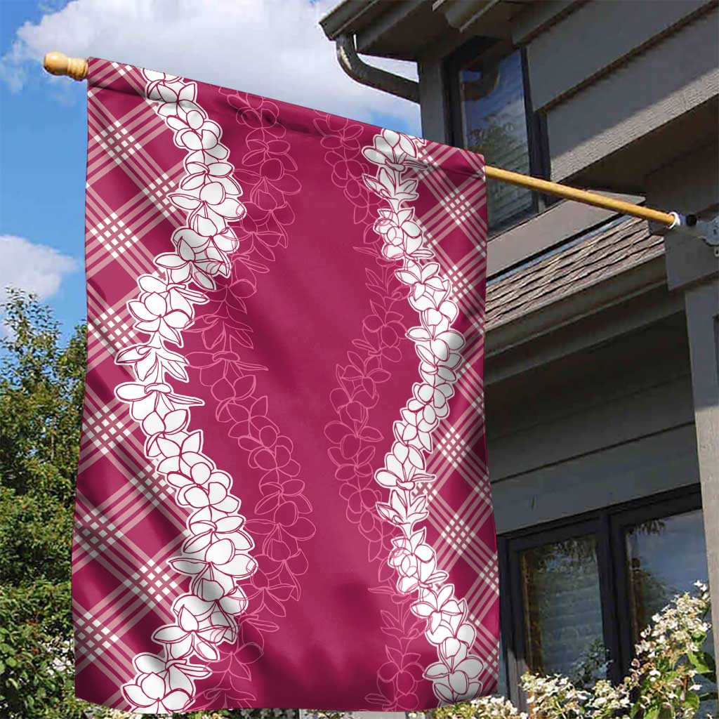 Hawaii Aloha Plumeria Lei Fuschia Palaka Garden Flag LT7 - Polynesian Pride