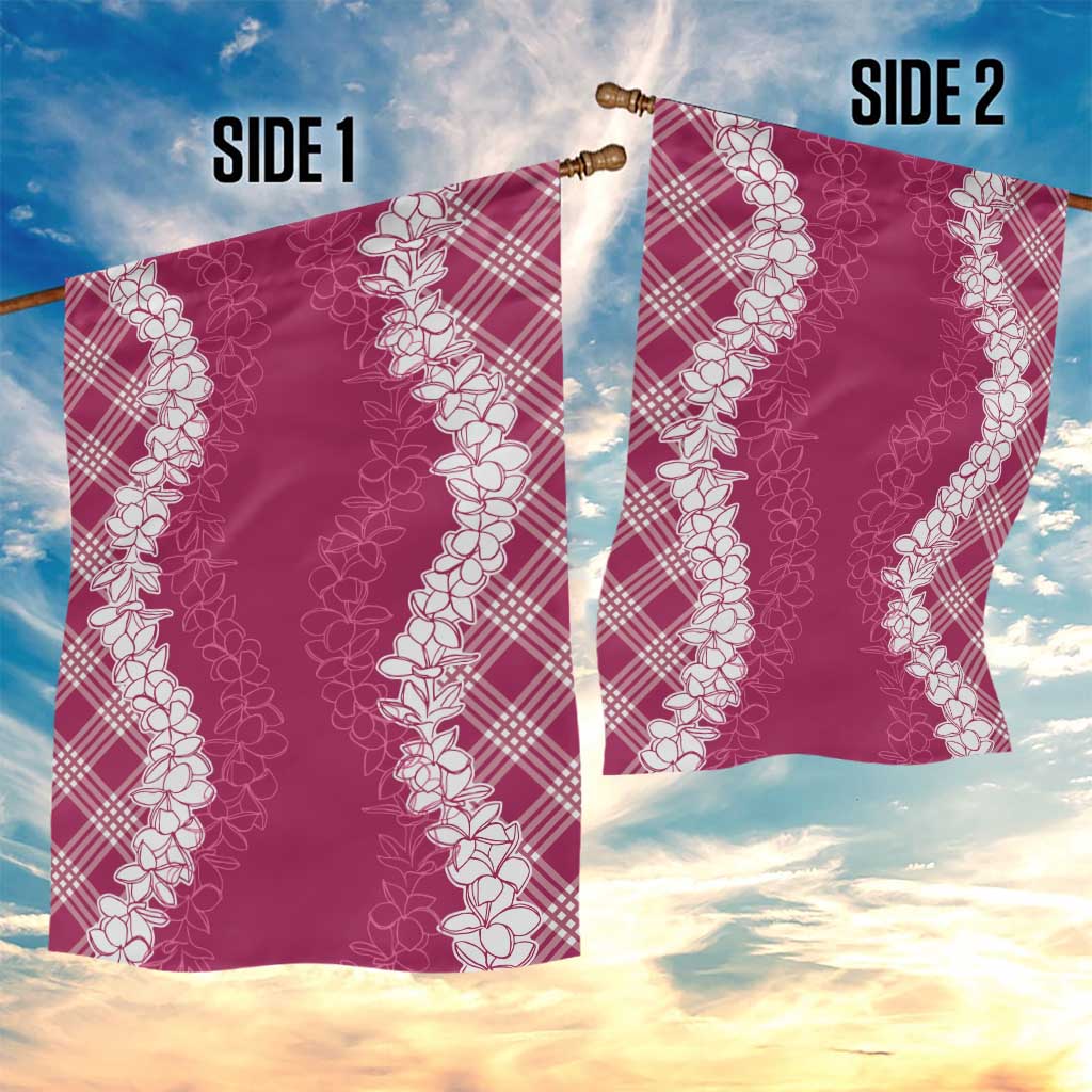 Hawaii Aloha Plumeria Lei Fuschia Palaka Garden Flag LT7 - Polynesian Pride