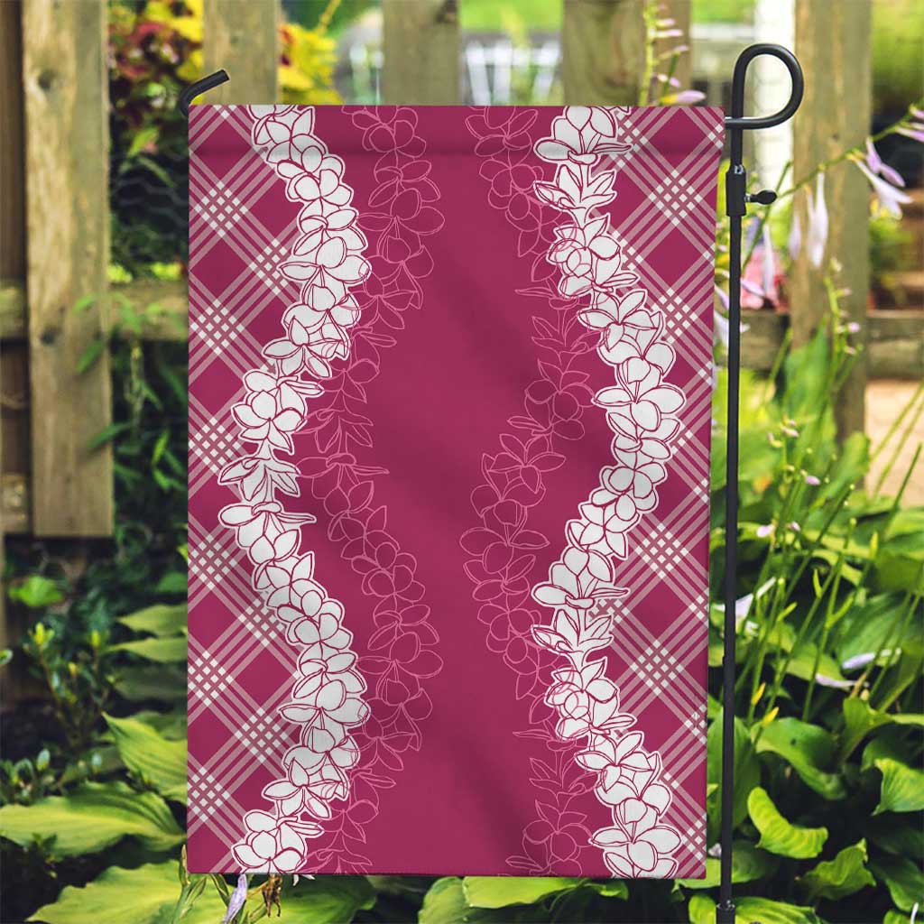 Hawaii Aloha Plumeria Lei Fuschia Palaka Garden Flag LT7 Garden Flag Fuschia - Polynesian Pride