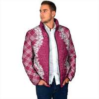 Hawaii Aloha Plumeria Lei Fuschia Palaka Padded Jacket - Polynesian Pride