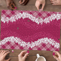 Hawaii Aloha Plumeria Lei Fuschia Palaka Puzzle - Polynesian Pride
