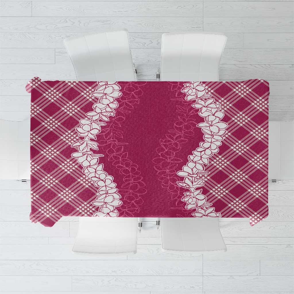 Hawaii Aloha Plumeria Lei Fuschia Palaka Tablecloth LT7 Fuschia - Polynesian Pride