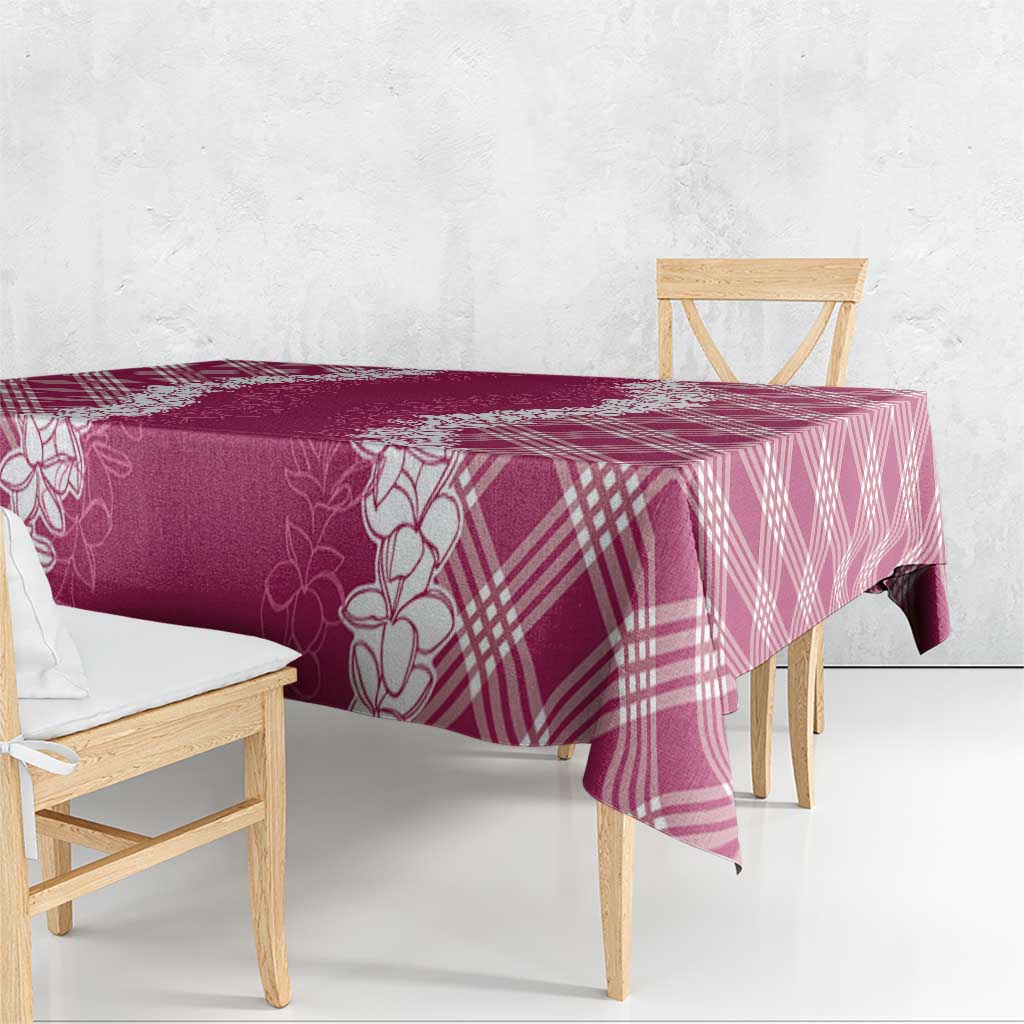 Hawaii Aloha Plumeria Lei Fuschia Palaka Tablecloth LT7 - Polynesian Pride