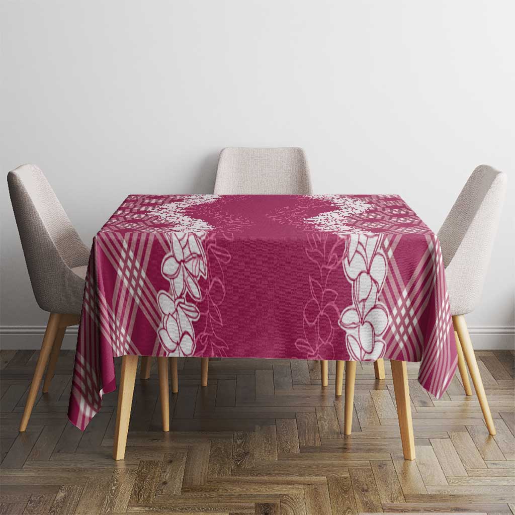 Hawaii Aloha Plumeria Lei Fuschia Palaka Tablecloth LT7 - Polynesian Pride