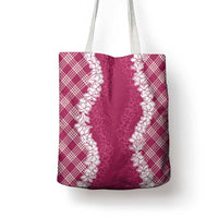 Hawaii Aloha Plumeria Lei Fuschia Palaka Tote Bag - Polynesian Pride