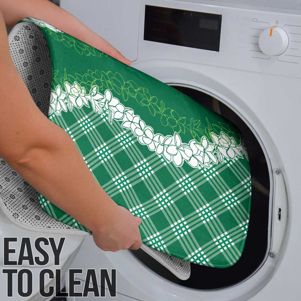 Hawaii Aloha Plumeria Lei Green Palaka Bathroom Set - Polynesian Pride