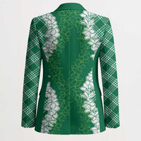 Hawaii Aloha Plumeria Lei Green Palaka Blazer LT7 - Polynesian Pride