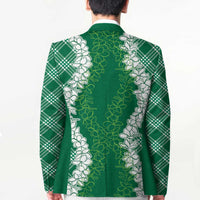 Hawaii Aloha Plumeria Lei Green Palaka Blazer LT7 - Polynesian Pride