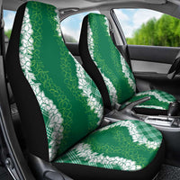 Hawaii Aloha Plumeria Lei Green Palaka Car Seat Cover - Polynesian Pride