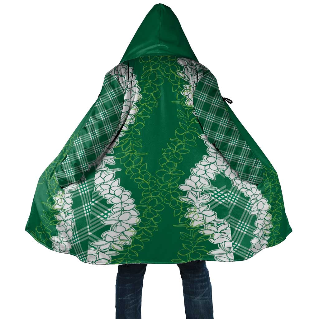 Hawaii Aloha Plumeria Lei Green Palaka Cloak - Polynesian Pride