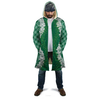 Hawaii Aloha Plumeria Lei Green Palaka Cloak - Polynesian Pride