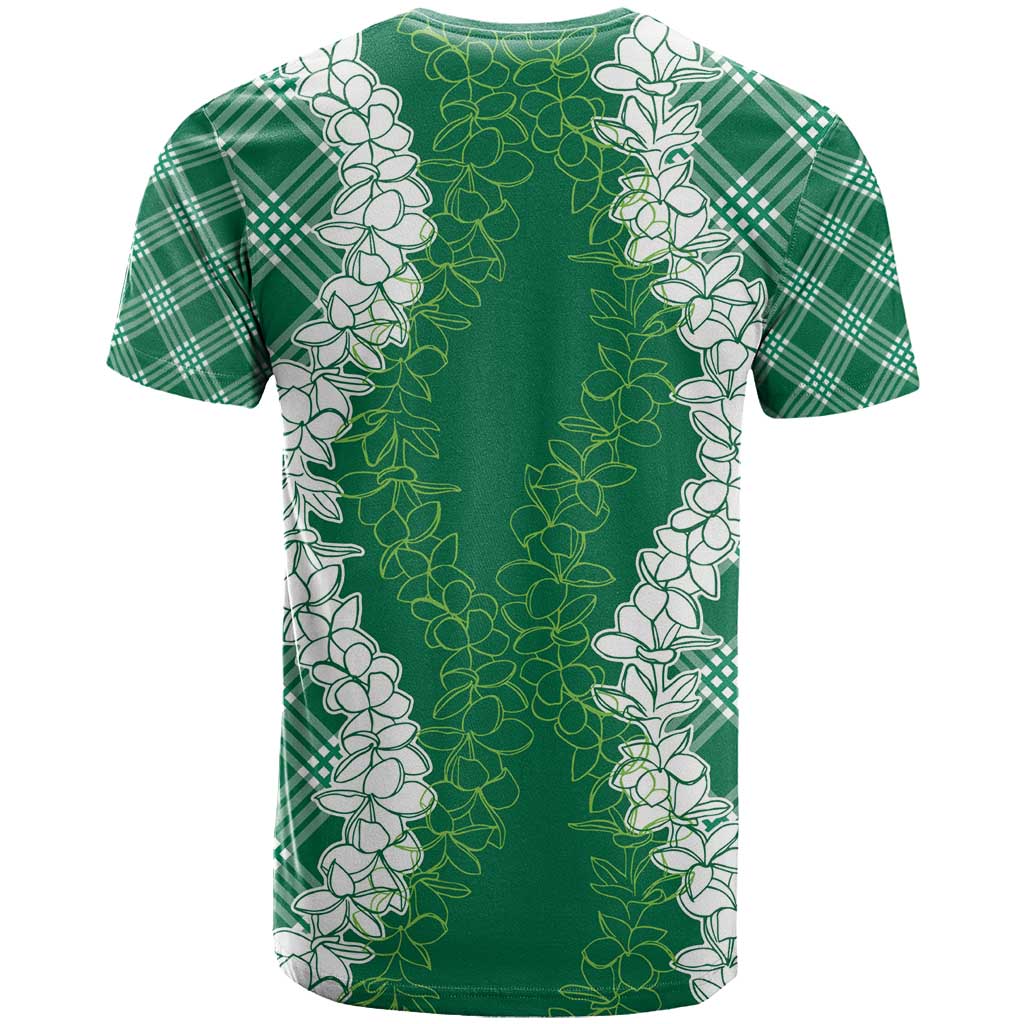 Hawaii Aloha Plumeria Lei Green Palaka T Shirt - Polynesian Pride