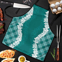 Hawaii Aloha Plumeria Lei Teal Palaka Apron - Polynesian Pride