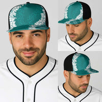 Hawaii Aloha Plumeria Lei Teal Palaka Baseball Net Cap - Polynesian Pride