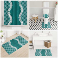 Hawaii Aloha Plumeria Lei Teal Palaka Bathroom Set - Polynesian Pride