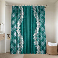 Hawaii Aloha Plumeria Lei Teal Palaka Bathroom Set - Polynesian Pride