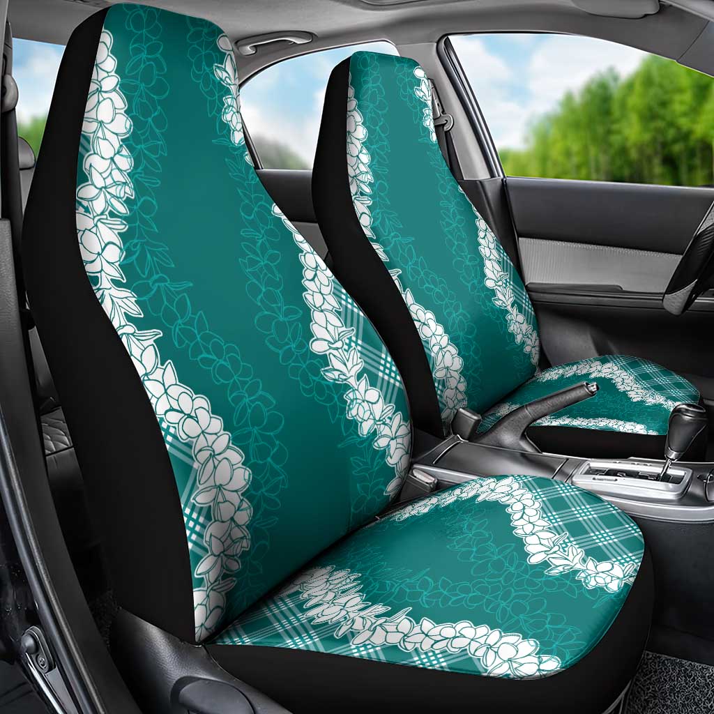 Hawaii Aloha Plumeria Lei Teal Palaka Car Seat Cover - Polynesian Pride