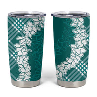Hawaii Aloha Plumeria Lei Teal Palaka Tumbler Cup - Polynesian Pride