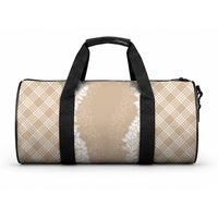 Hawaii Aloha Plumeria Lei Beige Palaka Duffle Bag