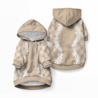 Hawaii Aloha Plumeria Lei Beige Palaka Pet Hoodie